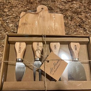 🧀 Cheese Knife Set & Board NWT